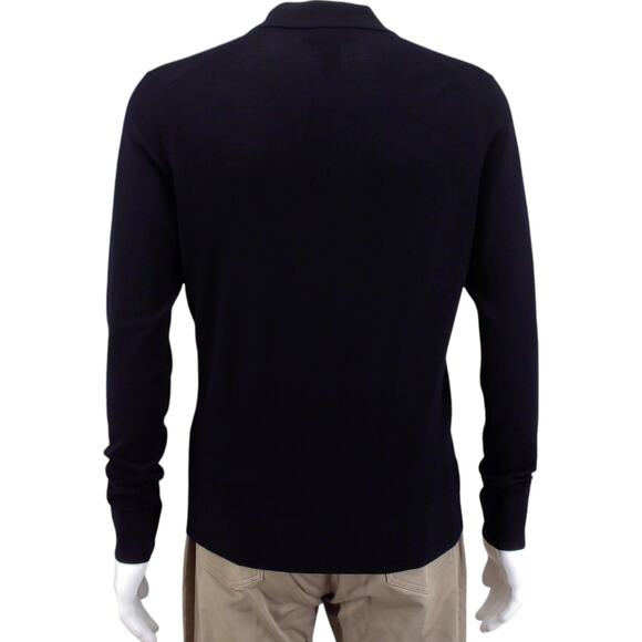The Men's Store Bloomingdale's Merino Wool Polo Sweater Medium Black Classic Fit - Picture 4 of 7